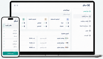 واجهة تطبيق مرفق لإدارة الوحدات والطلبات والمواعيد